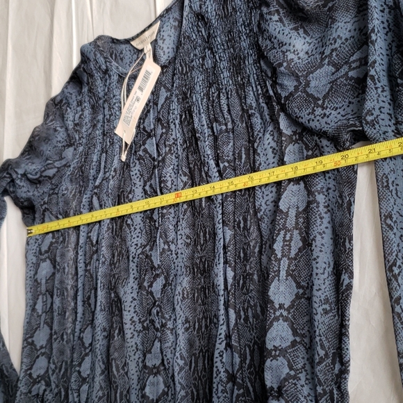 Rebecca Taylor New SILK Drawstring Blouse Top Long Sleeves Sheer Blue Womens🎉HP - Picture 8 of 15